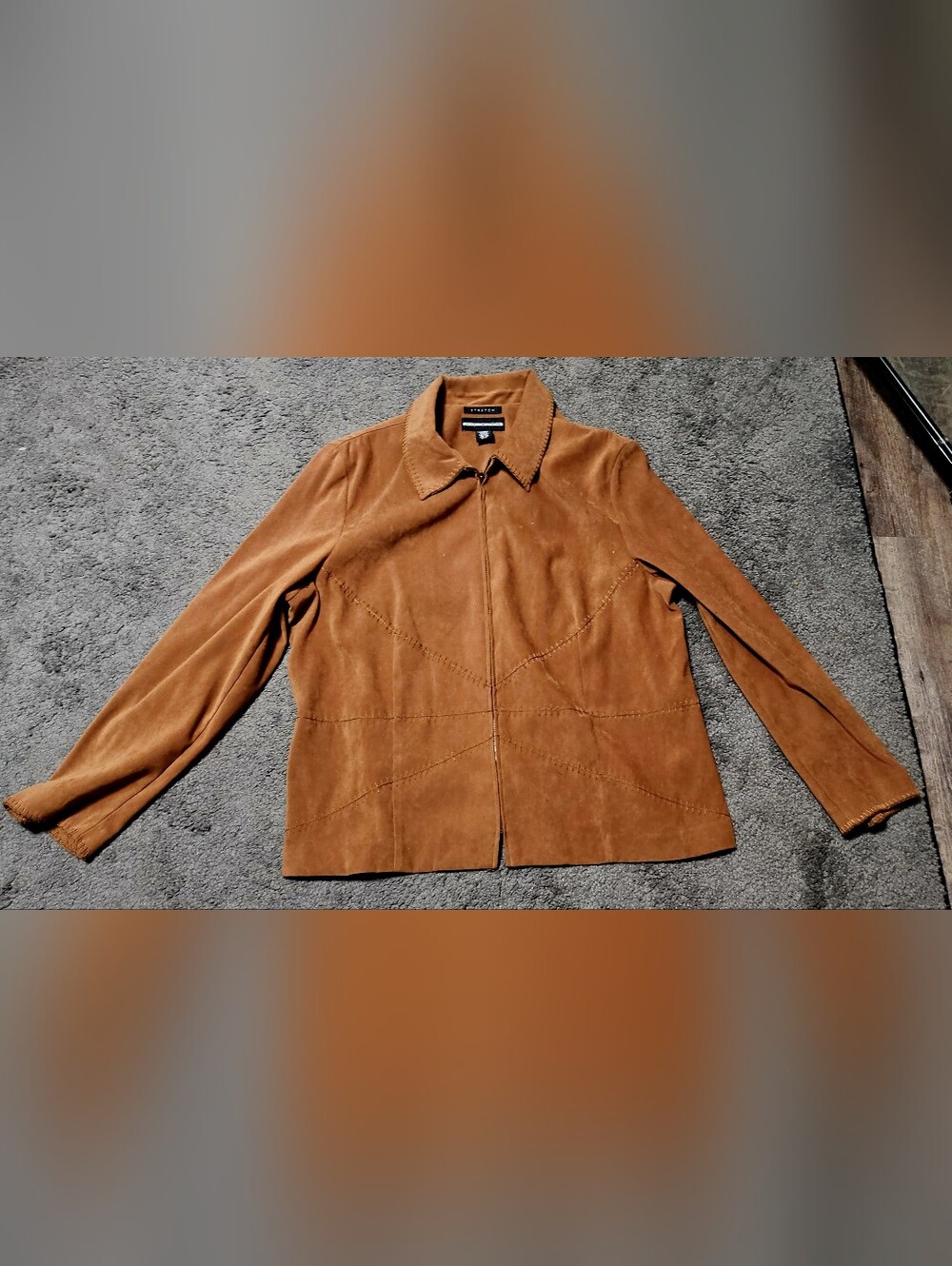 Vintage Y2K Norton McNaughton Micro Suede Hippy Cowboy zip up jacket size 16